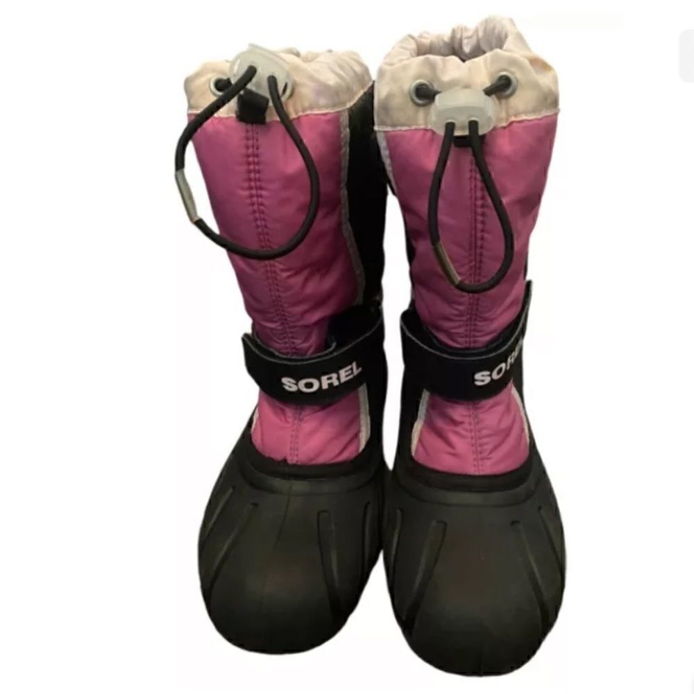 Sorel Flurry TP Youth Size US 4 Kids Winter Snow Comfort Boot Prairie Rose/Black